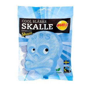 Bubs Cool Raspberry Skull Swedish Candy